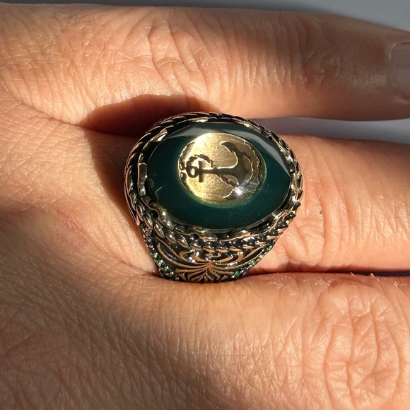 925 Silver Nautical Pirate Sailor Anchor Ring Unisex - Picture 7 of 7